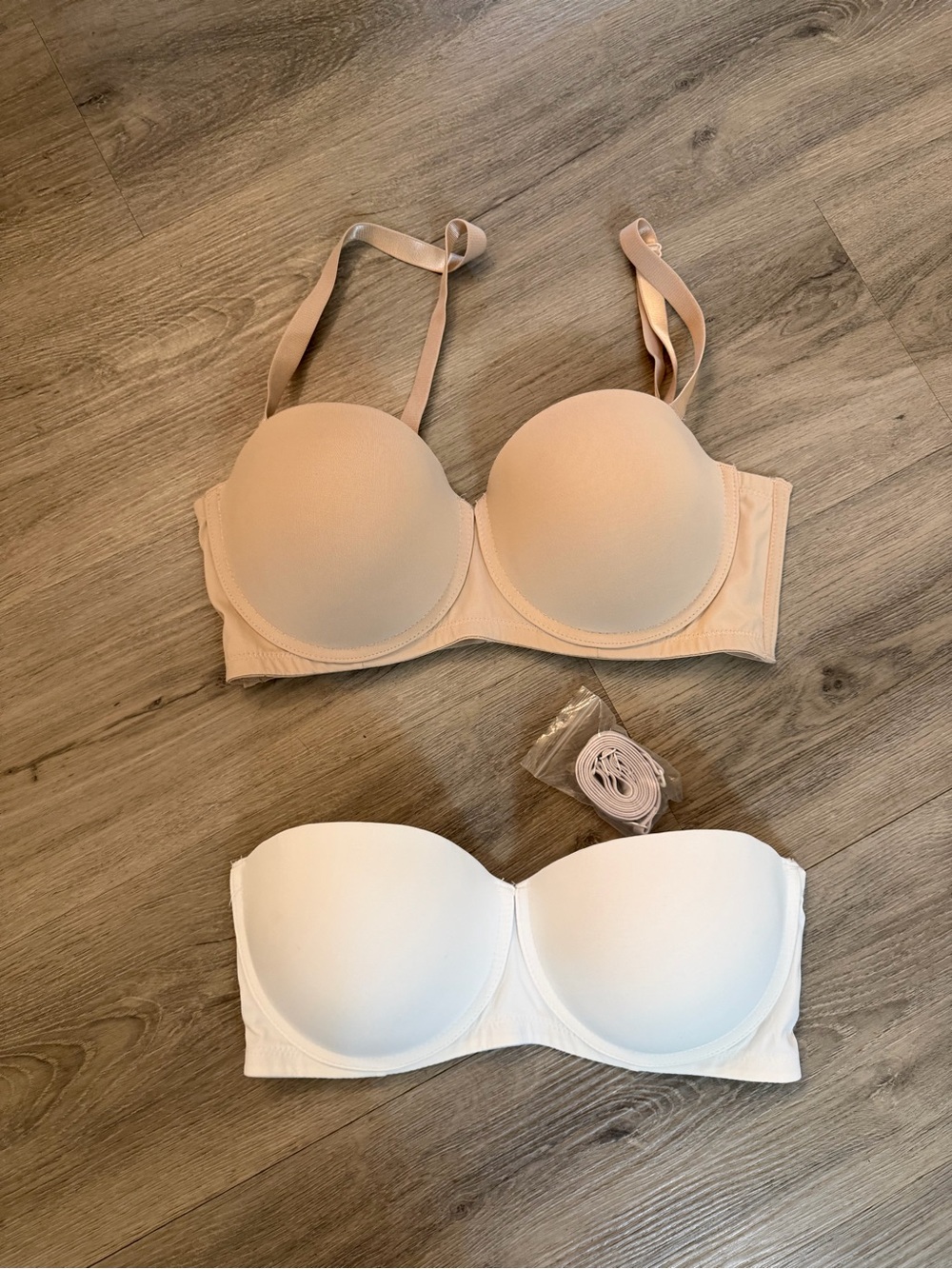 Everyday Strapless Convertible Bra - Nude and White - NEW without tags